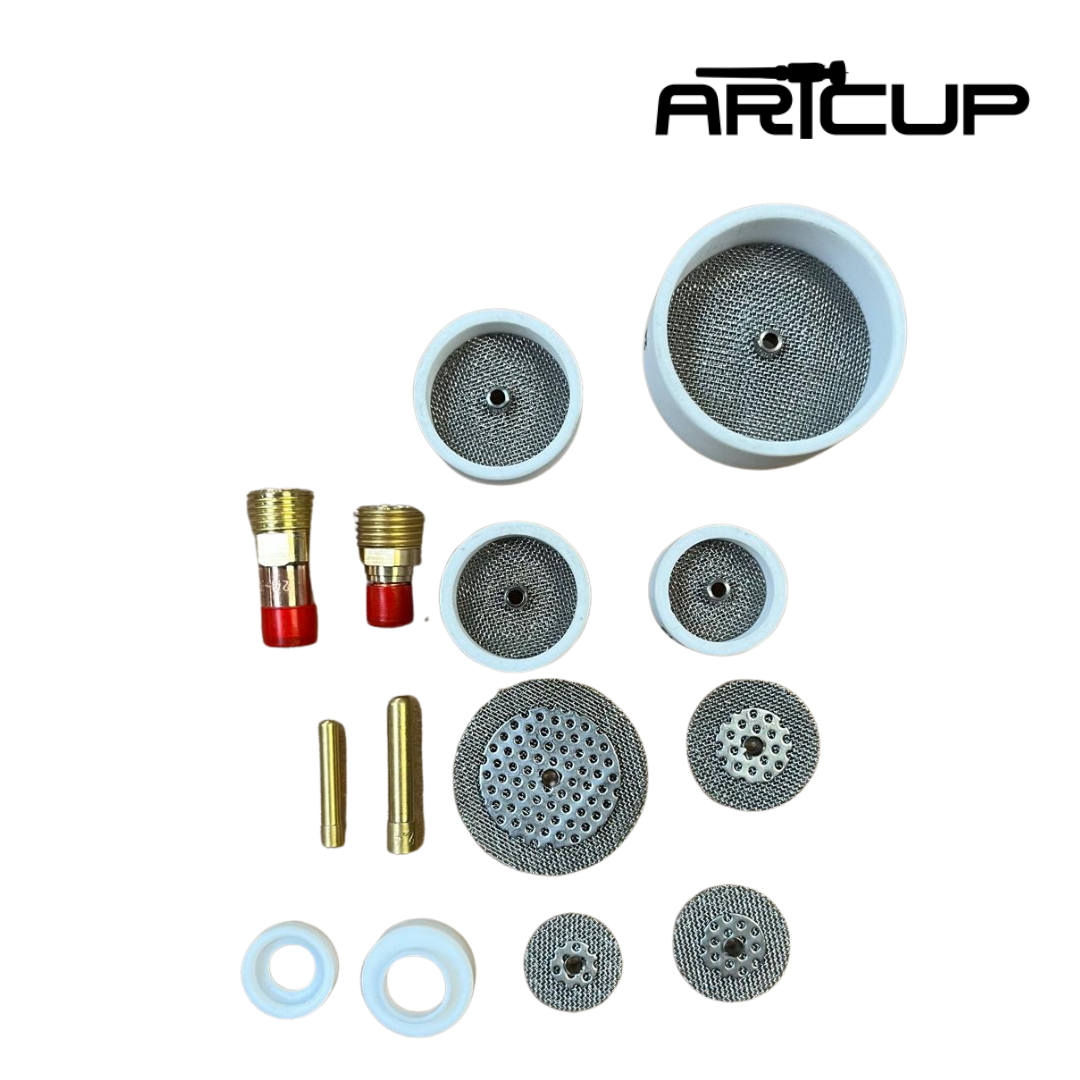 2 Buses En Céramique #16 Pour Soudeuse TIG - Trou Central 2.4mm, Maille Inox - Compatible WP9, WP20, Etc.