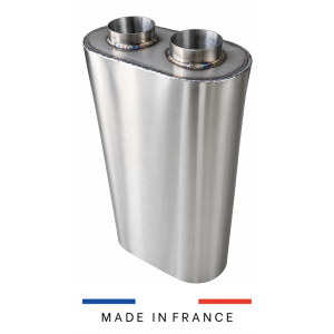 Silencieux ovale bitube avec X-pipe | Ø51mm